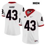 Men's Georgia Bulldogs NCAA #43 Chase Harof Nike Stitched White Legend Authentic College Football Jersey HNN7654JG